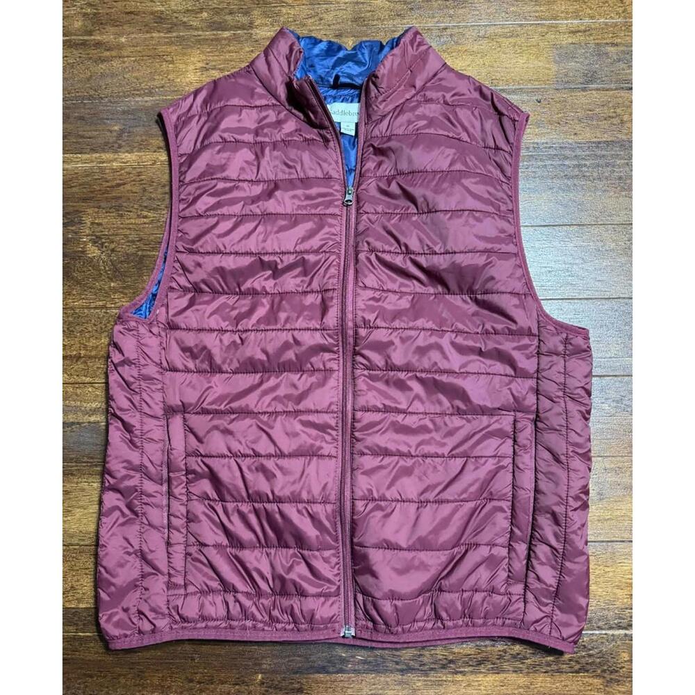 Saddlebred Men’s Quilted Puffer Vest Maroon Size Medium